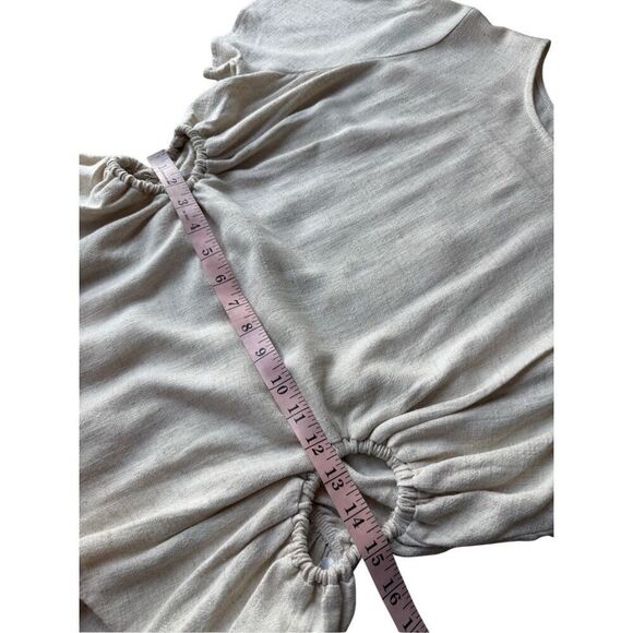 ASOS DESIGN asymmetric top with cut out side detail in stone Size 12 - Picture 8 of 11